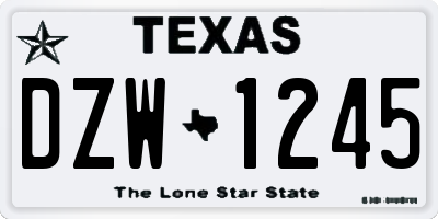 TX license plate DZW1245
