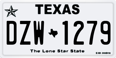 TX license plate DZW1279