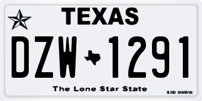 TX license plate DZW1291