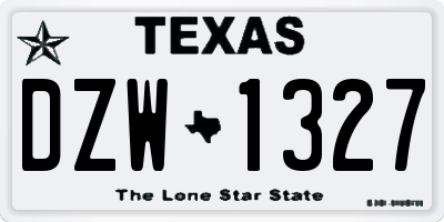 TX license plate DZW1327
