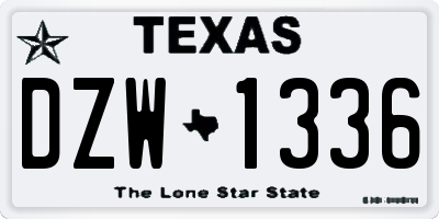 TX license plate DZW1336