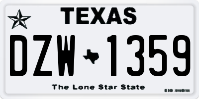 TX license plate DZW1359