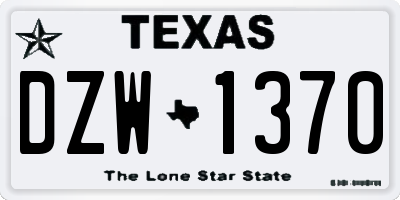 TX license plate DZW1370