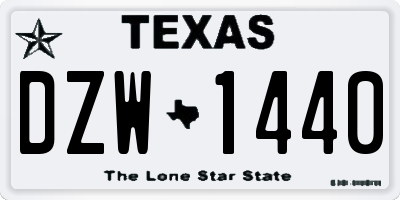 TX license plate DZW1440