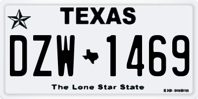 TX license plate DZW1469