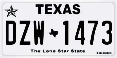 TX license plate DZW1473