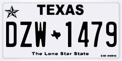 TX license plate DZW1479