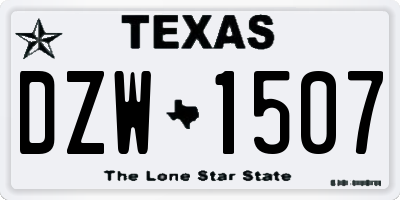 TX license plate DZW1507