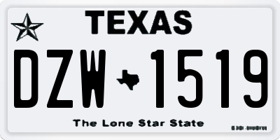 TX license plate DZW1519