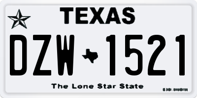 TX license plate DZW1521