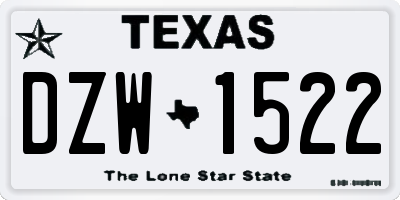 TX license plate DZW1522