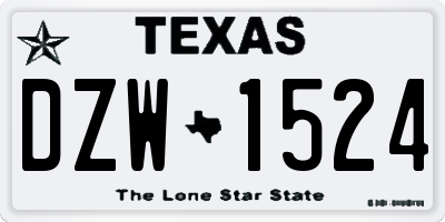 TX license plate DZW1524