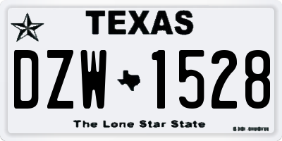 TX license plate DZW1528