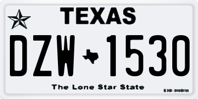 TX license plate DZW1530