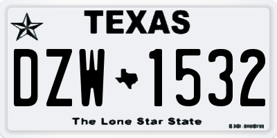 TX license plate DZW1532