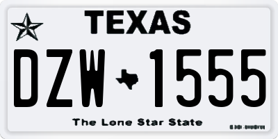 TX license plate DZW1555