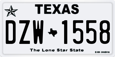 TX license plate DZW1558