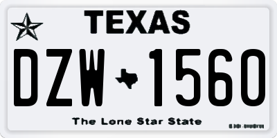 TX license plate DZW1560