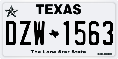 TX license plate DZW1563