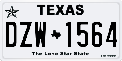 TX license plate DZW1564