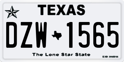 TX license plate DZW1565