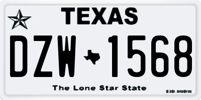 TX license plate DZW1568