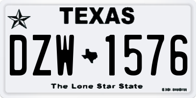 TX license plate DZW1576