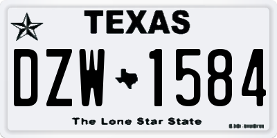 TX license plate DZW1584