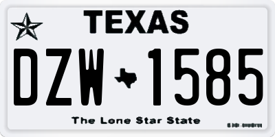 TX license plate DZW1585
