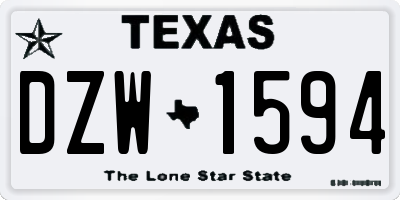 TX license plate DZW1594