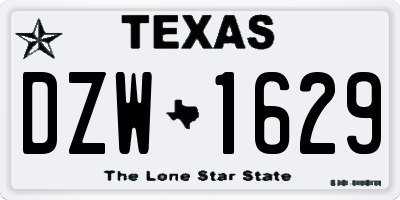 TX license plate DZW1629
