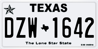 TX license plate DZW1642