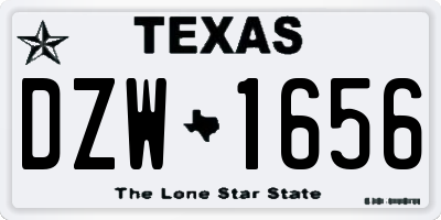 TX license plate DZW1656
