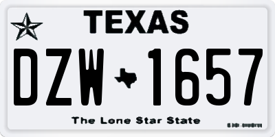 TX license plate DZW1657