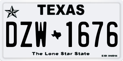 TX license plate DZW1676