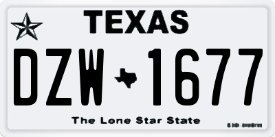 TX license plate DZW1677