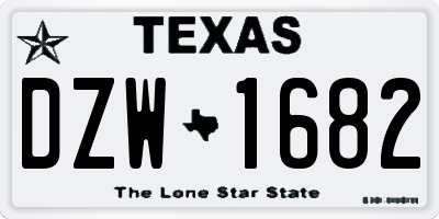 TX license plate DZW1682