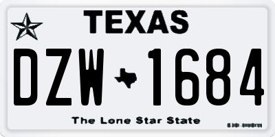 TX license plate DZW1684