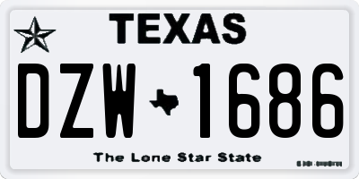 TX license plate DZW1686