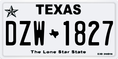 TX license plate DZW1827