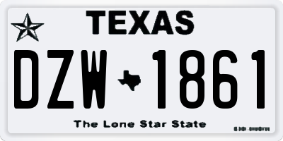 TX license plate DZW1861