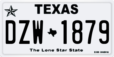 TX license plate DZW1879