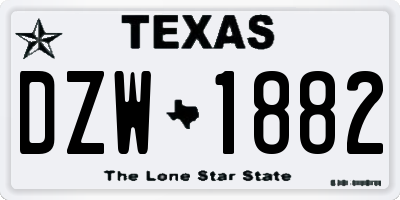 TX license plate DZW1882