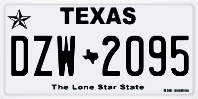 TX license plate DZW2095