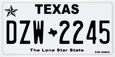 TX license plate DZW2245
