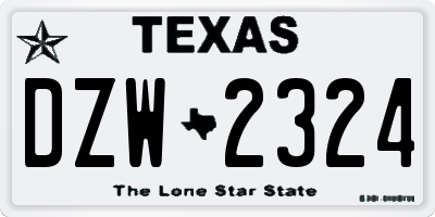 TX license plate DZW2324