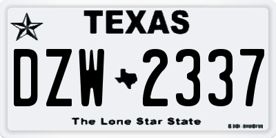 TX license plate DZW2337