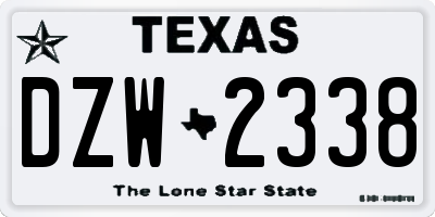 TX license plate DZW2338