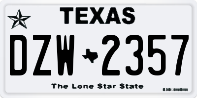 TX license plate DZW2357