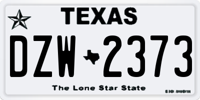 TX license plate DZW2373